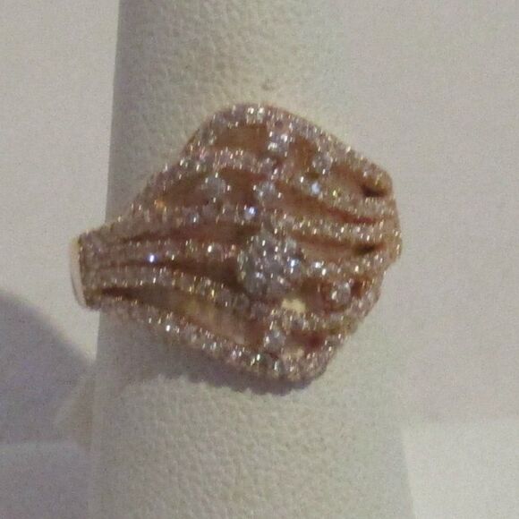 Simulated Diamond  Sterling Silver Openwork Ring - Picture 5 of 6